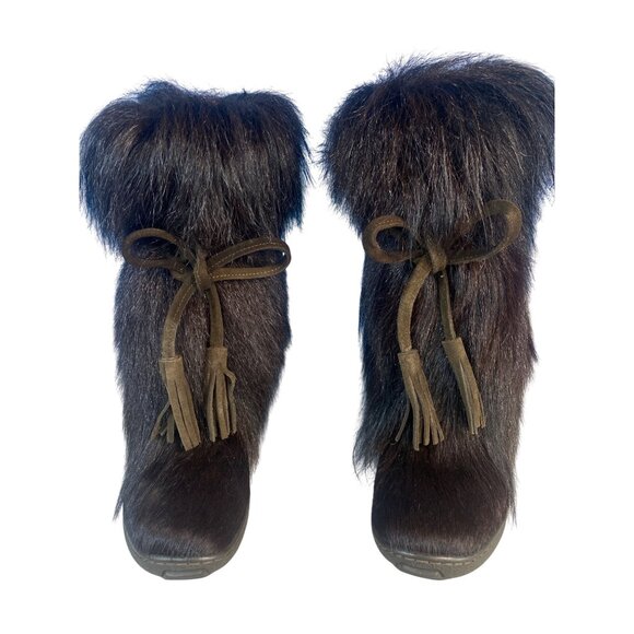 Pajar Women's Scarlet Winter Fur Boot Brown Women's 37 -4F Like New - Picture 11 of 12